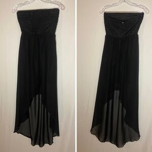 SLEEVELESS+LAYERED BLACK DRESS